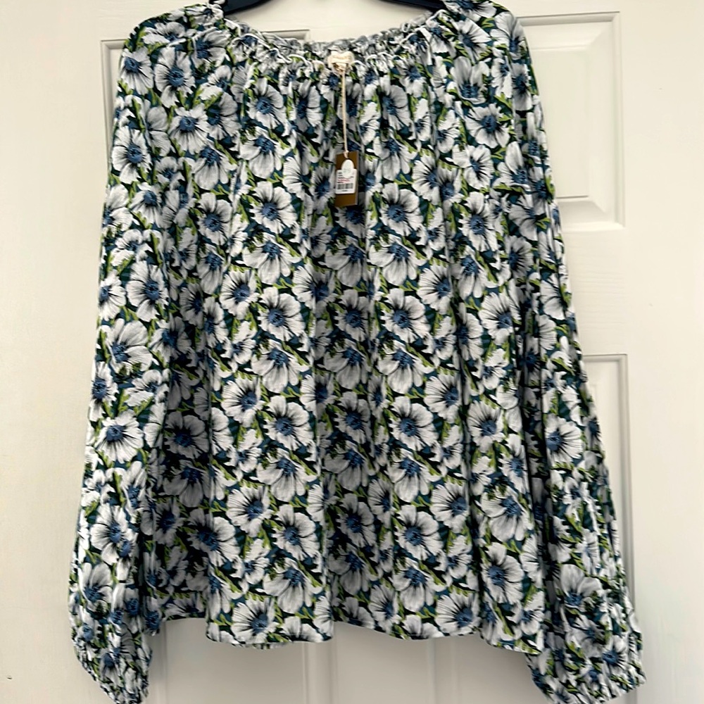Ann Mashburn Luciana linen blouse, XL NWT